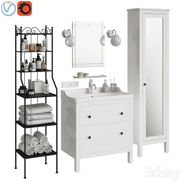 Ikea Hemnes bathroom 3D Model Ikea Hemnes bathroom 3D Model