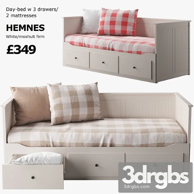 Ikea Hemnes Bed 1 3D Model Download