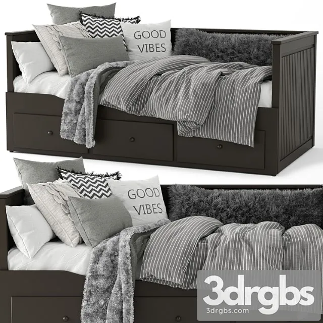 Ikea Hemnes Bed 3 3D Model Download