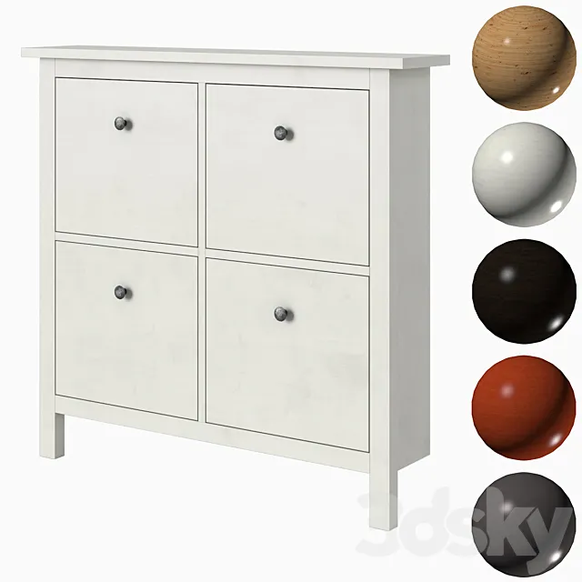 IKEA HEMNES Shoe cabinet with 4 compartments 3DModel IKEA HEMNES Shoe cabinet with 4 compartments 3DModel