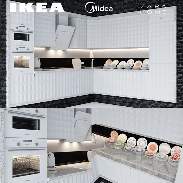 Ikea Herrestad & Midea & Zara home 3D Model