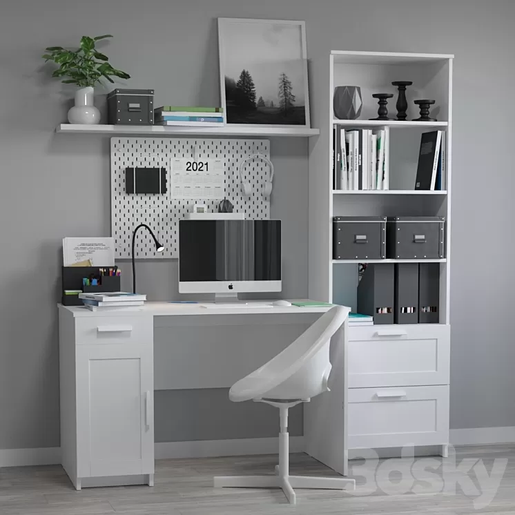 IKEA Home office 01 3D Model IKEA Home office 01 3D Model