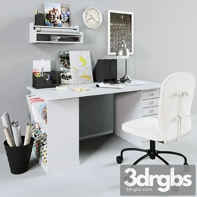 Ikea home office 2 3D Model Download