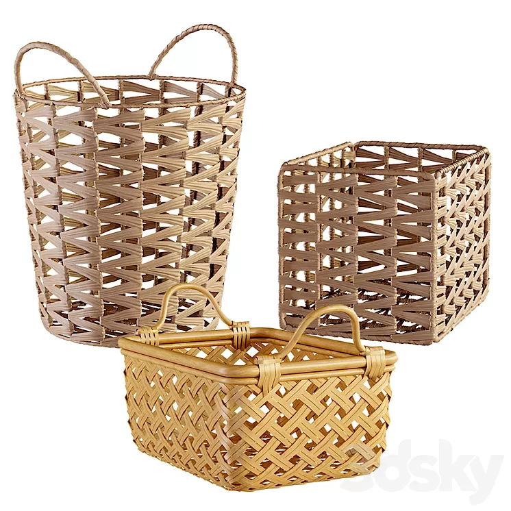 Ikea Insvep baskets set 3D Model Free Download