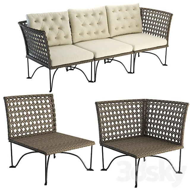 Ikea Jutholmen Modular Garden Sofa 3D Model