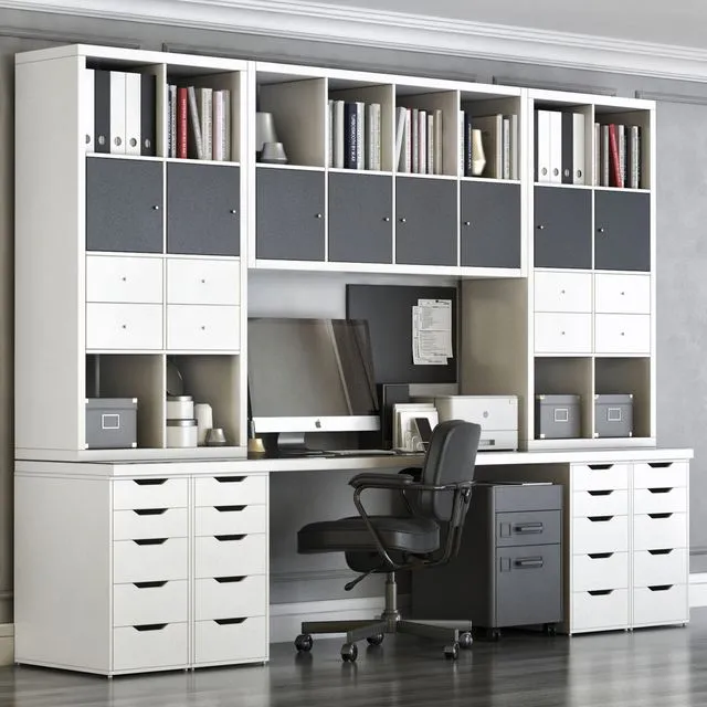 IKEA KALLAX office workplace 3D Model