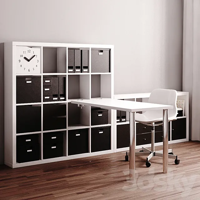 IKEA Kallax Workstation 3D Model IKEA Kallax Workstation 3D Model