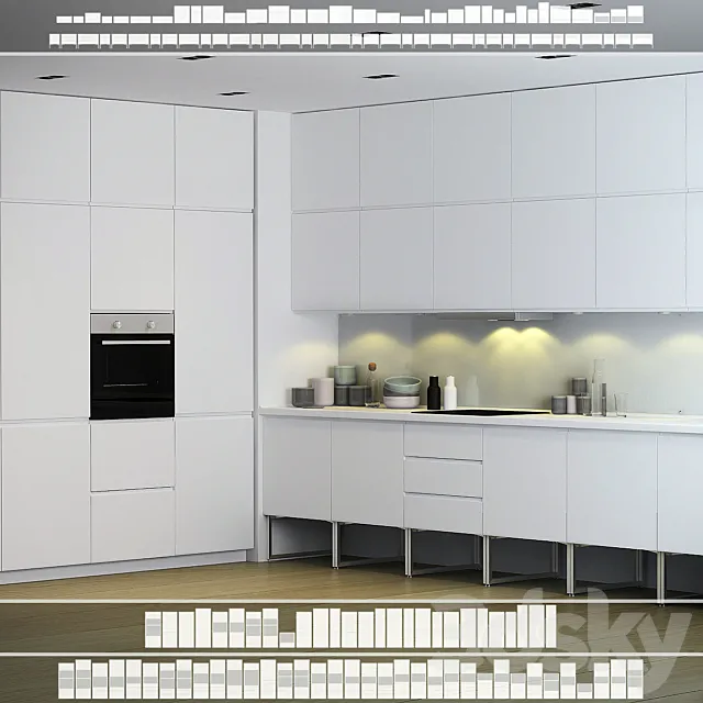 IKEA Kitchen Vokstorp _ Limhamn. 3D Model