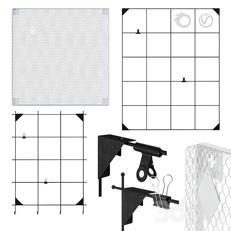 IKEA – lattices for notes and photographs on the wall (3 pcs.) 3D Model