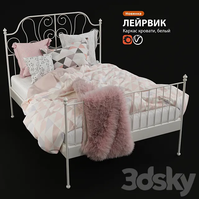 IKEA LEIRWIK bed 3D Model IKEA LEIRWIK bed 3D Model
