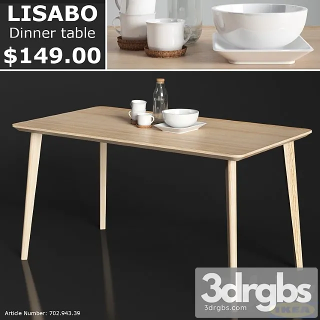 Ikea Lisabo Dinner Table 3D Model Download