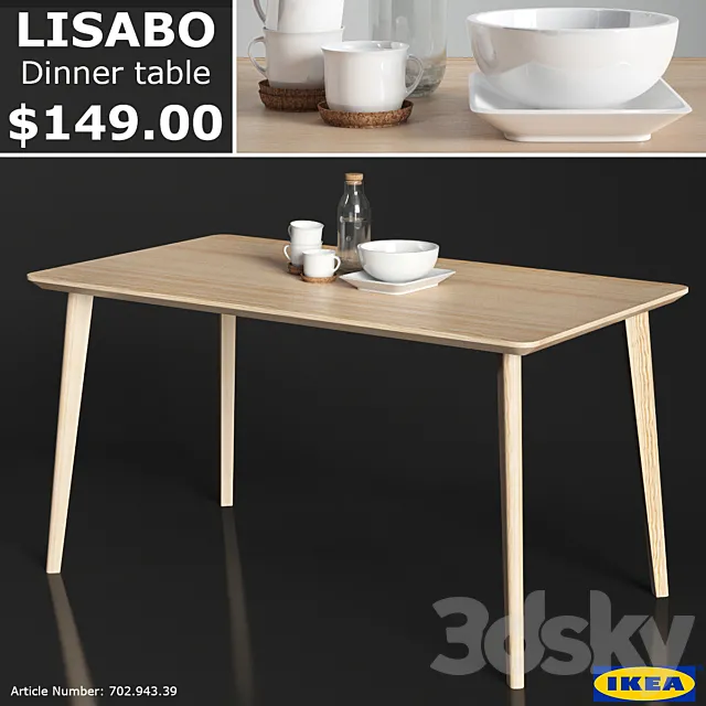 IKEA LISABO dinner table 3DModel
