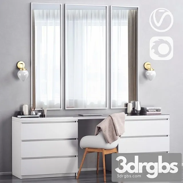 Ikea malm dressing table 2 3D Model Download