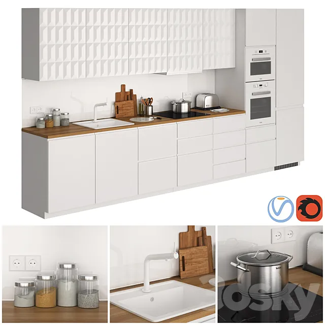 Ikea Metod Voxtorp Herrestad 3D Model Ikea Metod Voxtorp Herrestad 3D Model