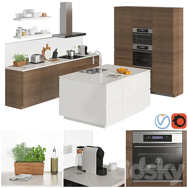 Ikea Metod Voxtorp Island 3DModel Ikea Metod Voxtorp Island 3DModel