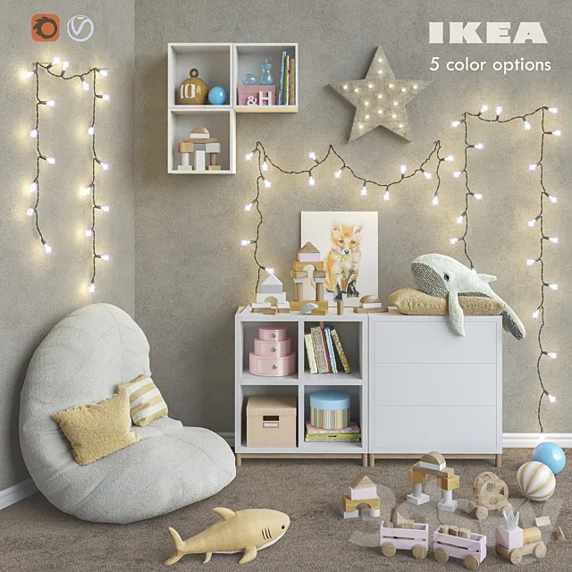 IKEA modular furniture. accessories. decor and toys set 6 3DModel IKEA modular furniture. accessories. decor and toys set 6 3DModel