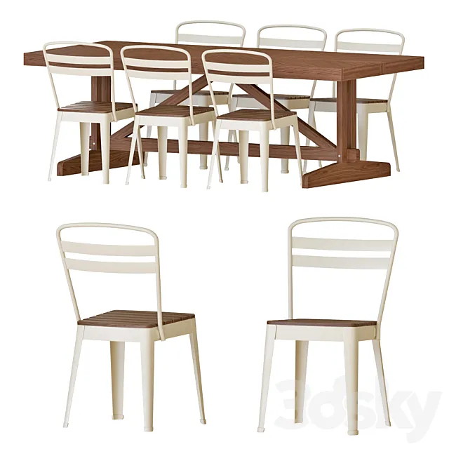 IKEA NORRMANSÖ Outdoor Table And Chairs 3D Model IKEA NORRMANSÖ Outdoor Table And Chairs 3D Model