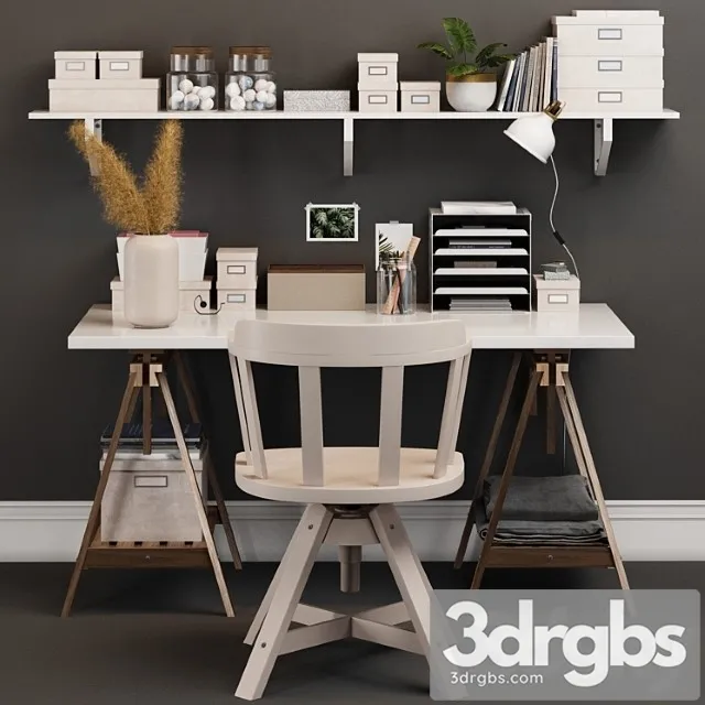 IKEA Office Workplace 1 3D Model Download
