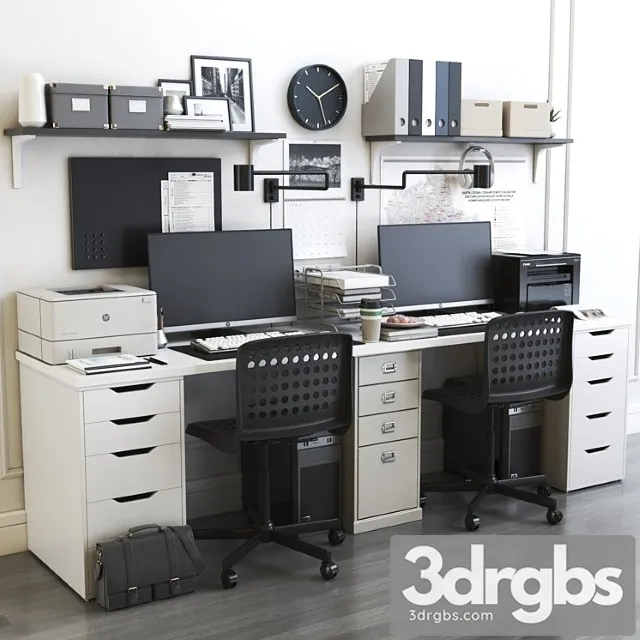 IKEA Office Workplace 11 3D Model Download