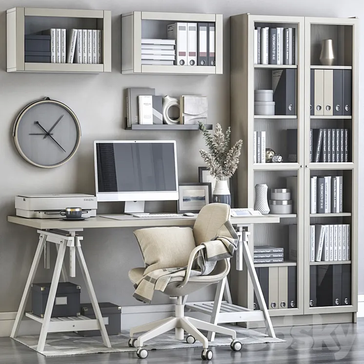 IKEA office workplace 131 3D Model Free Download