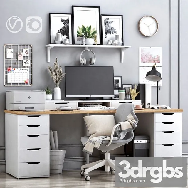 Ikea Office Workplace 19 3D Model Download