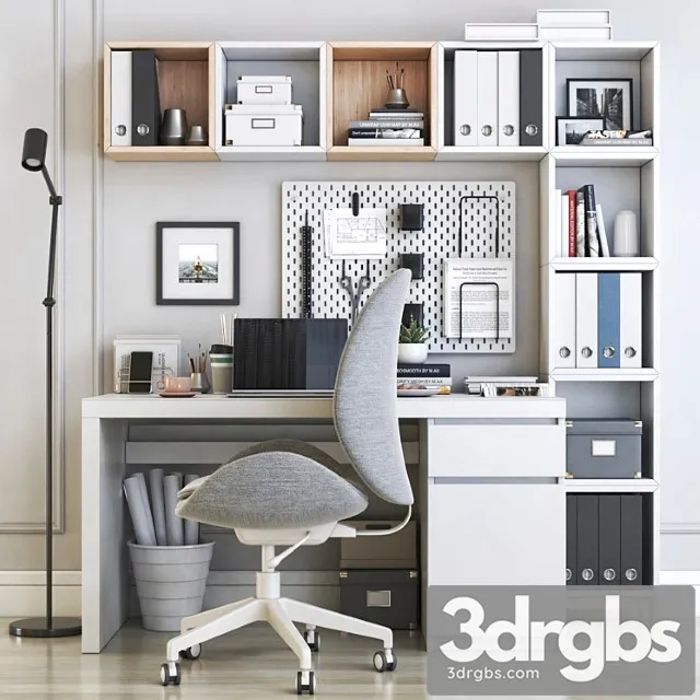 Ikea office workplace 22 2 3D Model Download