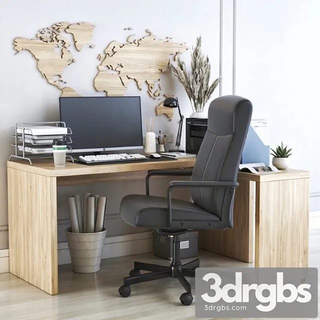 Ikea office workplace 24 2 3D Model Download