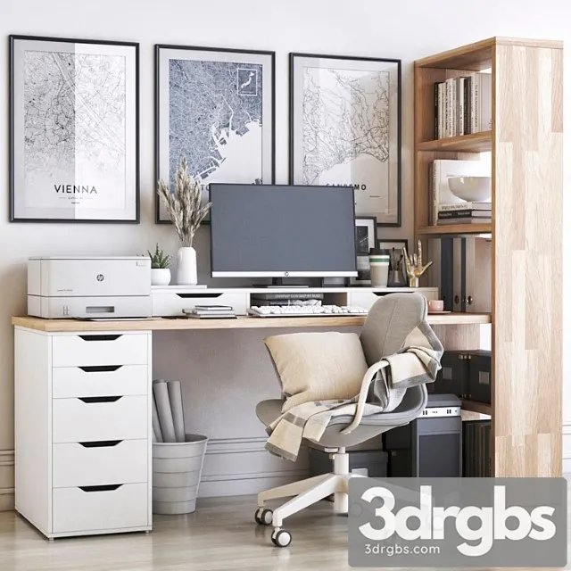 Ikea office workplace 41 2 3D Model Download