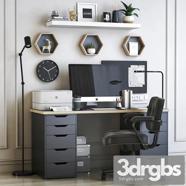 Ikea office workplace 42 2 3D Model Download