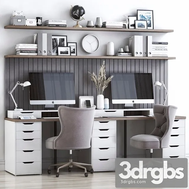 Ikea office workplace 45 2 3D Model Download