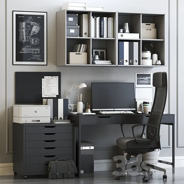 IKEA office workplace 7 3D Model IKEA office workplace 7 3D Model