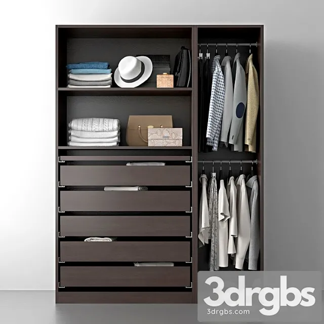 Ikea pax wardrobe 3D Model Download
