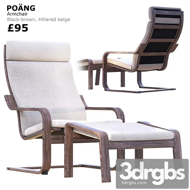 Ikea poang armchair 3D Model Download