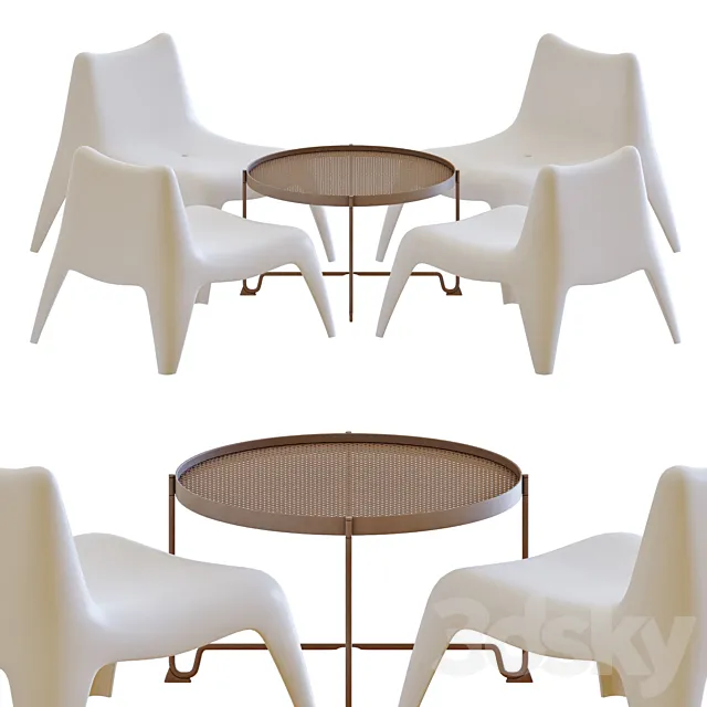 IKEA PS VAGO Chairs and Table 3D Model