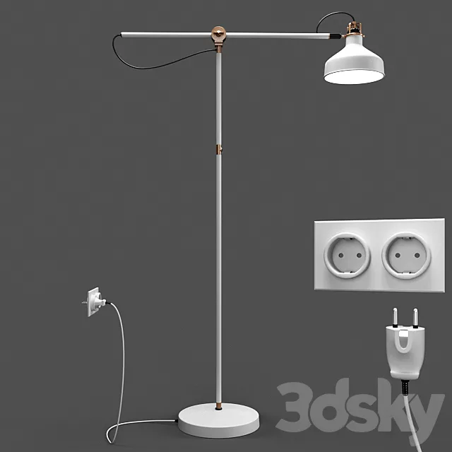 Ikea Ranarp Floor Lamp (rigged) 3D Model Ikea Ranarp Floor Lamp (rigged) 3D Model