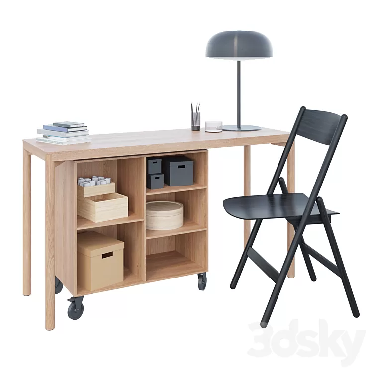 Ikea Råvaror Office Workplace 3D Model Ikea Råvaror Office Workplace 3D Model