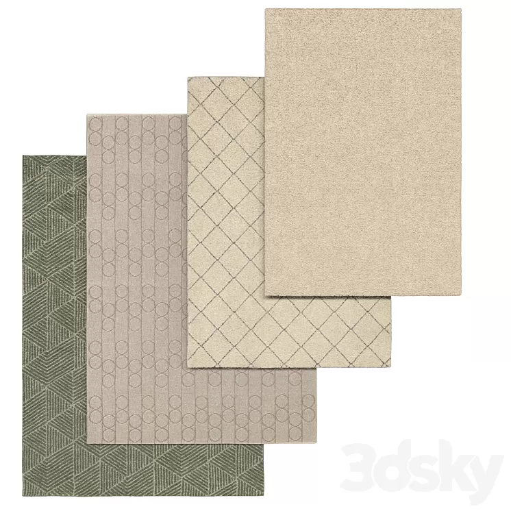 Ikea rugs set 3D Model Ikea rugs set 3D Model