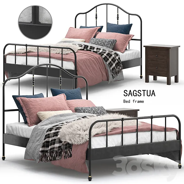 IKEA SAGSTUA Bed 3D Model IKEA SAGSTUA Bed 3D Model
