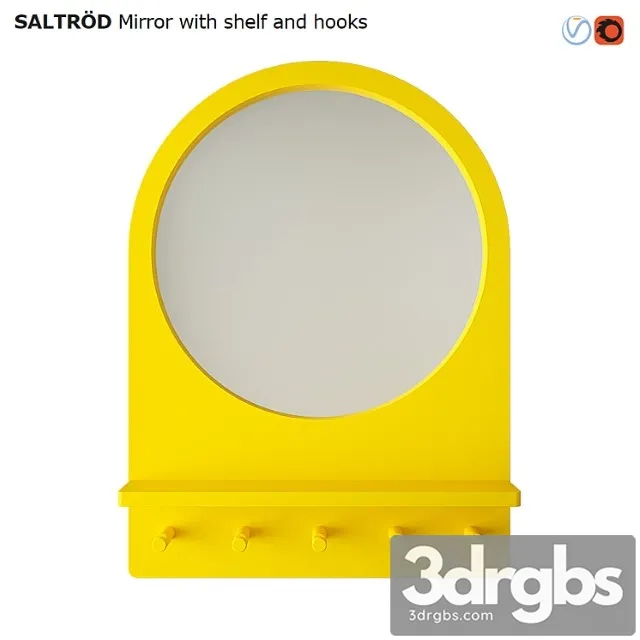 Ikea saltrod mirror with shelf and hooks 3D Model Download