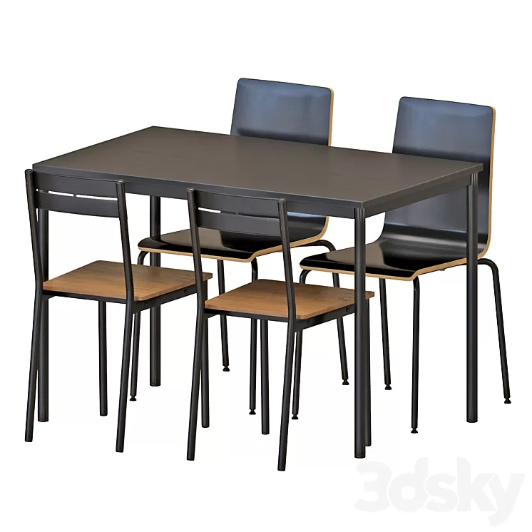 IKEA SANDSBERG Table And Chairs 3D Model