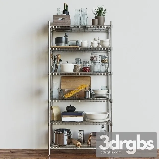 Ikea Shelves Section Omar 3D Model Download
