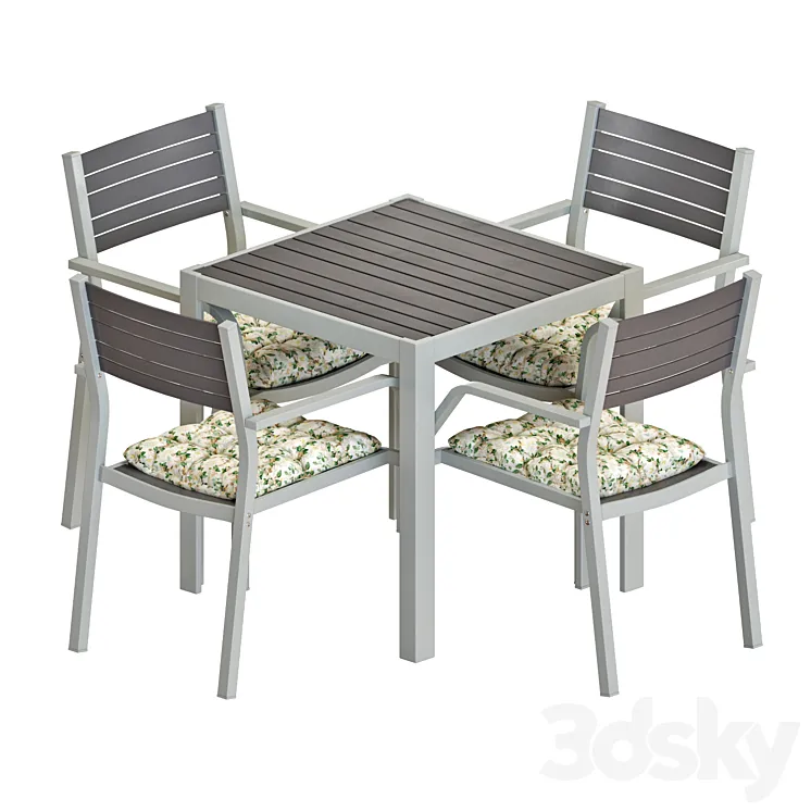 IKEA SJALLAND TABLE AND CHAIRS SET 02 3D Model Free Download
