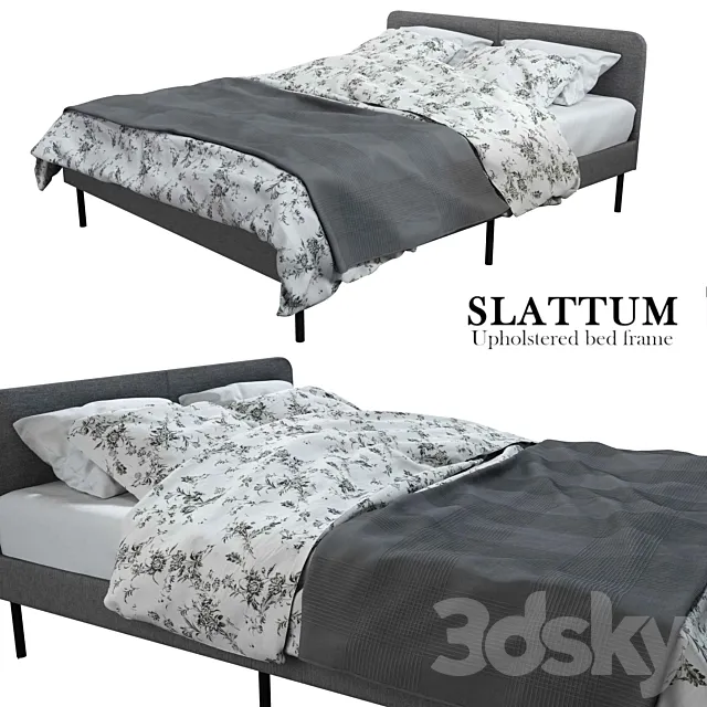 IKEA slattum Upholstered bed frame \ IKEA SLATTUM Bed frame with upholstery 3D Model IKEA slattum Upholstered bed frame \ IKEA SLATTUM Bed frame with upholstery 3D Model