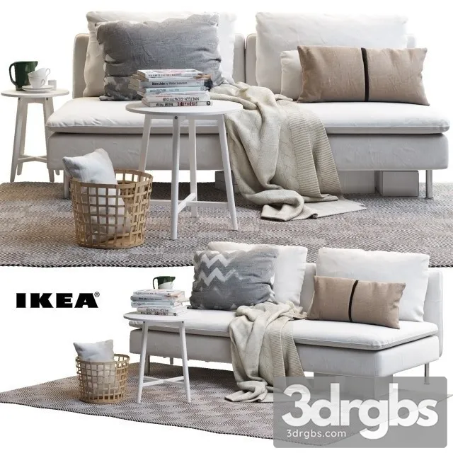 Ikea Soderhamn Kragsta Sofa 3D Model Download