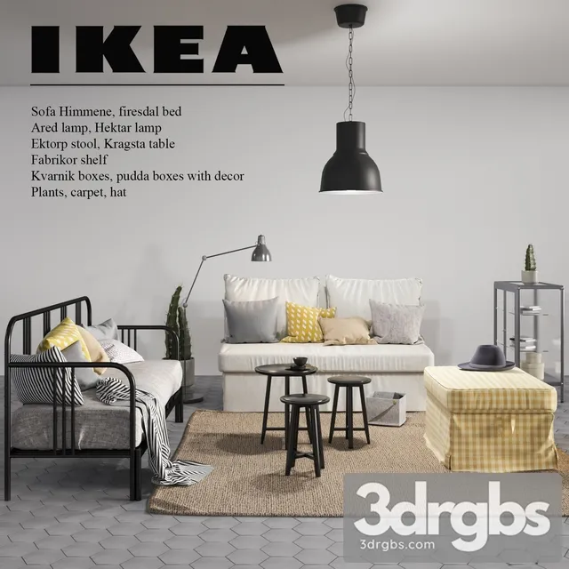 Ikea Sofa Livingroom Set 3D Model Download