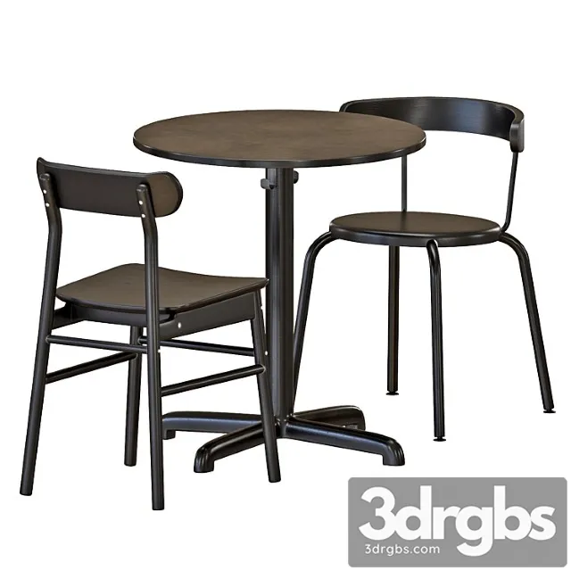 Ikea Stensele Table And Chairs 3D Model Download