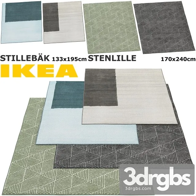 Ikea Stillebak Stenlille Rug Set 3D Model Download