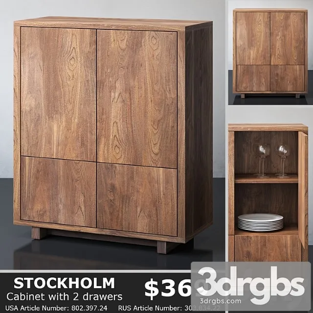 Ikea stockholm cabinet 2 3D Model Download