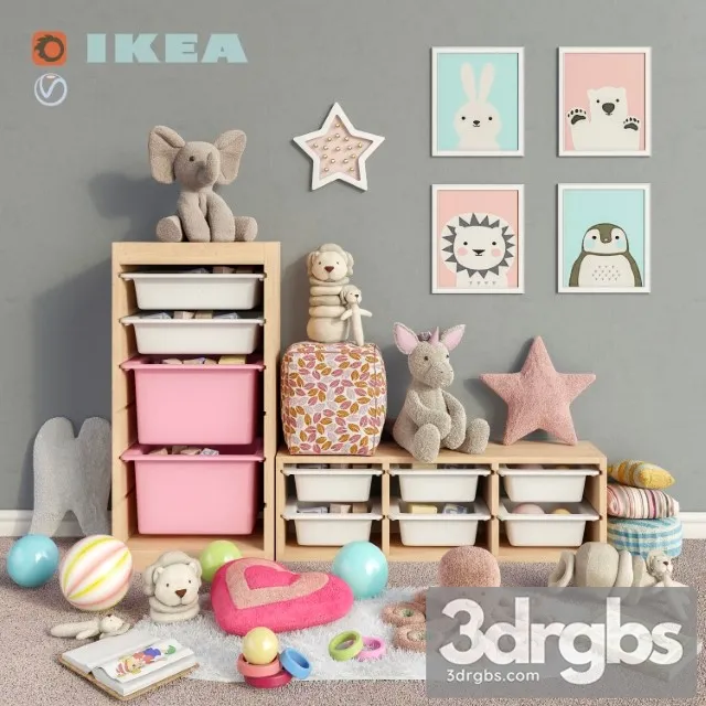 Ikea Storage Toys Decor Set 3 3D Model Download