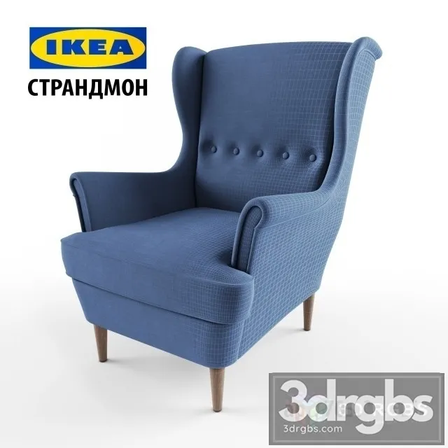 Ikea Strandmon Armchair 3D Model Download